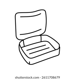lunch box bag food line icon vector. lunch box bag food sign. isolated contour symbol black illustration