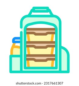 lunch box bag meal color icon vector. lunch box bag meal sign. isolated symbol illustration