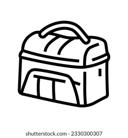 vector de icono de la línea escolar de la bolsa de la caja de almuerzo. cartel de la escuela de bolsos de la caja de almuerzo. símbolo de contorno aislado ilustración negra