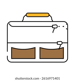 lunch box bag school line icon vector. lunch box bag school sign. isolated symbol illustration