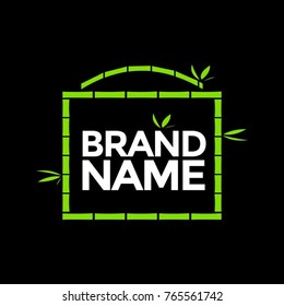 Lunch box bamboo logo design vector