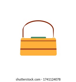Caja de almuerzo con cinturón, icono. Ilustración vectorial plana de una caja de almuerzo. icono de la caja de almuerzo