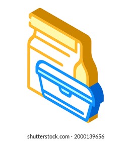 Lunchbox canteen isometrischen Vektorgrafik. Kantinenschild für die Mittagsschachtel. einzelne Symbolillustration