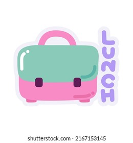 icono de caricatura de la caja de almuerzo aislado