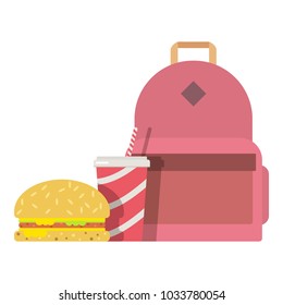Lunch box children icon, flat style