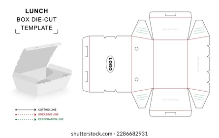 Lunch box die cut template