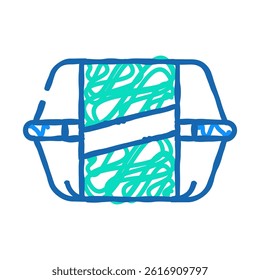lunch box doodle icon sketch vector. lunch box sign. isolated symbol illustration
