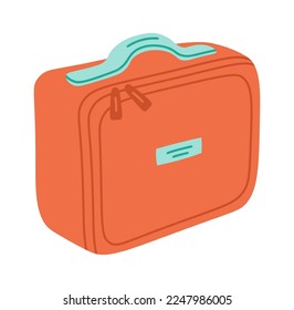 Lunch box flat icon Plastic container for food. Vector illustration