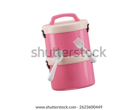 Lunch Box with Fork Spoon icon 3d rendering vector illustration