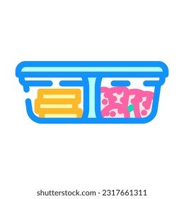 lunch box glass container color icon vector. lunch box glass container sign. isolated symbol illustration
