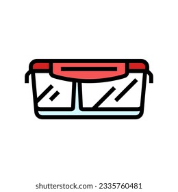 lunch box glass container color icon vector. lunch box glass container sign. isolated symbol illustration