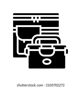 lunch box glyph icon vector. lunch box sign. isolated contour symbol black illustration