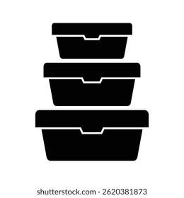  Icono de la caja del almuerzo. Ilustración vectorial del icono de la caja del desayuno