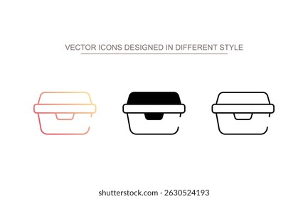 Diseño de icono de caja de almuerzo con fondo blanco