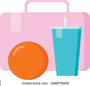lunch box icon flat stile white background