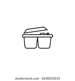 Diseño de elemento de ilustración de icono de caja de almuerzo