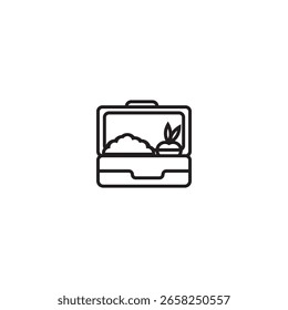 Diseño de elemento de ilustración de icono de caja de almuerzo