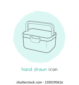 Lunch box icon line element. Vector illustration of lunch box icon line isolated on clean background for your web mobile app logo design.