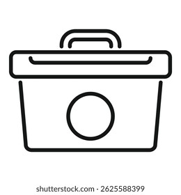 Lunch box icon outline style with a handle for carrying food and snacks