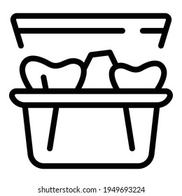 Lunch box icon. Outline lunch box vector icon for web design isolated on white background