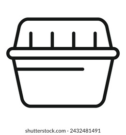 Lunch box icon outline vector. Fast food snack. Bake bread