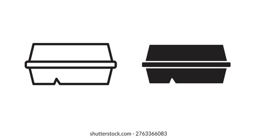 Lunch box icon set. black Illustration for graphic and web design.