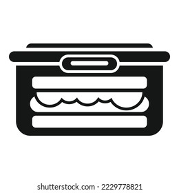 Lunch box icon simple vector. Healthy meal. School food