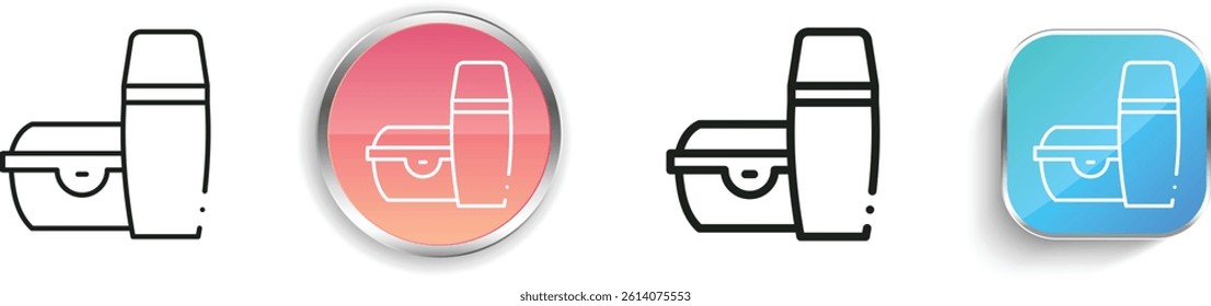 lunch box icon. Thin Linear, Regular and Button Style Design Isolated On White Background
