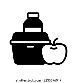 Lunch Box icon vector illustration logo template isolated on white background