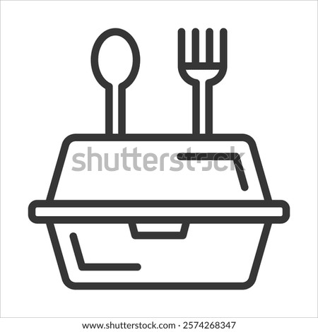 Lunch Box Icon Vector Illustration Outline