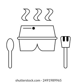 lunch box icon vector on white background