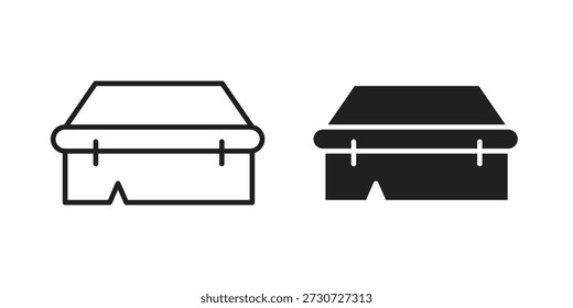 Lunch box icons for design. Easily editable stroke. Modern flat design.