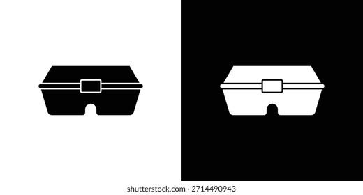 Projeto de silhueta de vetor de ícones da caixa de almoço. Ilustração de design gráfico plano vetorial.