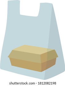 Lunch box illustration on white background