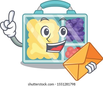 lunch box isolated with the bring envelope mascot