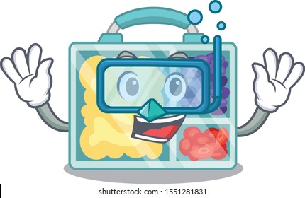 lunch box isolated with diving the mascot