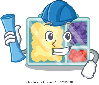 lunch box isolated with the mascot architect