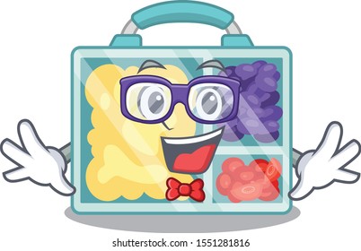 lunch box isolated with the mascot geek