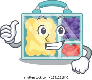 lunch box isolated with the mascot thumbs up