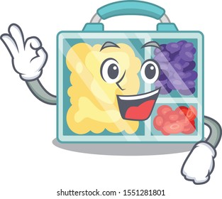lunch box isolated with okay the mascot