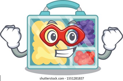 lunch box isolated with super hero the mascot