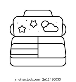 lunch box kids food line icon vector. lunch box kids food sign. isolated contour symbol black illustration
