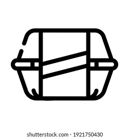 lunch box line icon vector. lunch box sign. isolated contour symbol black illustration