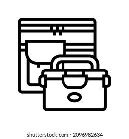 lunch box line icon vector. lunch box sign. isolated contour symbol black illustration