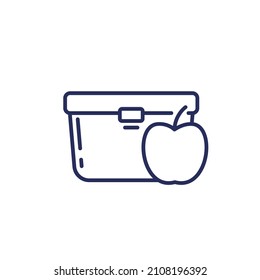 Lunch Box Line Icon, Vector