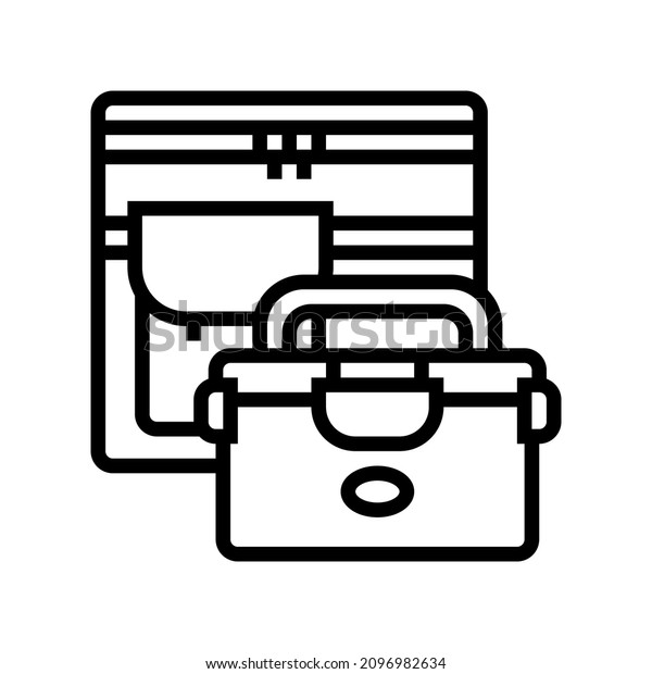 lunch box line icon vector. lunch box sign.\
isolated contour symbol black\
illustration