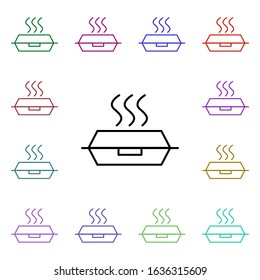 Lunch box multi color style icon. Simple thin line, outline vector of food and drink icons for ui and ux, website or mobile application