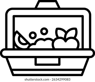 Caja de almuerzo Nuevo Vector de diseño de iconos creativos