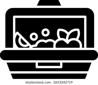 Caja de almuerzo Nuevo Vector de diseño de iconos creativos