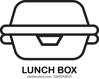 Lunch box outline icon. design in trendy style. Vector